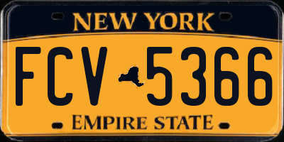 NY license plate FCV5366