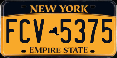 NY license plate FCV5375