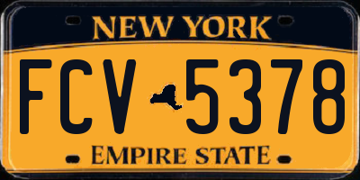 NY license plate FCV5378