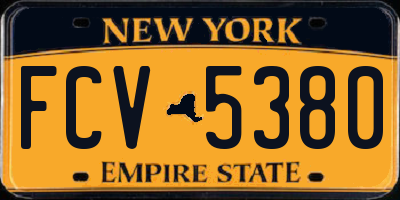 NY license plate FCV5380