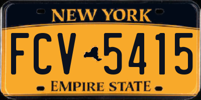 NY license plate FCV5415
