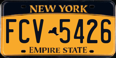 NY license plate FCV5426