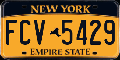 NY license plate FCV5429