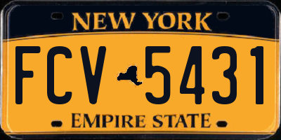 NY license plate FCV5431