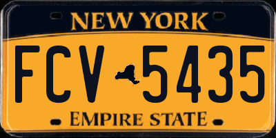 NY license plate FCV5435