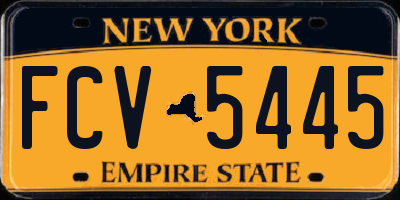 NY license plate FCV5445
