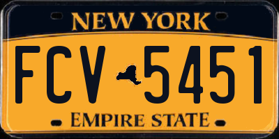 NY license plate FCV5451