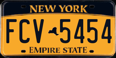 NY license plate FCV5454