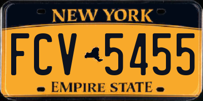 NY license plate FCV5455