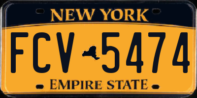 NY license plate FCV5474