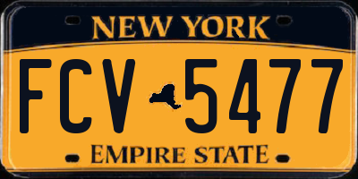 NY license plate FCV5477