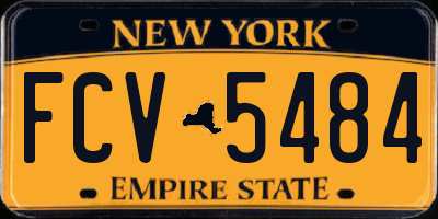 NY license plate FCV5484