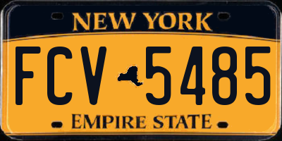 NY license plate FCV5485