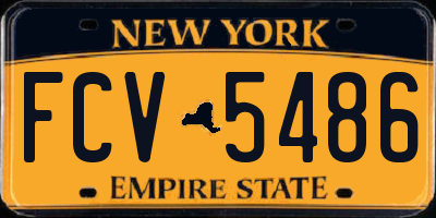 NY license plate FCV5486