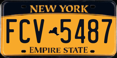 NY license plate FCV5487