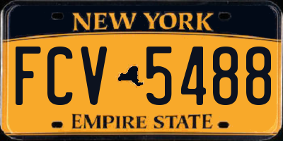 NY license plate FCV5488