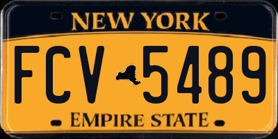 NY license plate FCV5489