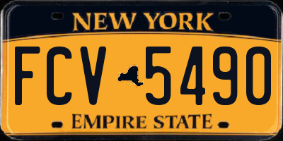 NY license plate FCV5490