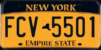 NY license plate FCV5501