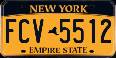 NY license plate FCV5512
