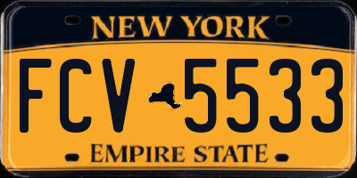 NY license plate FCV5533