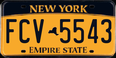 NY license plate FCV5543