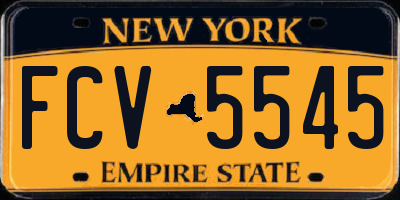 NY license plate FCV5545