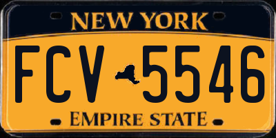 NY license plate FCV5546