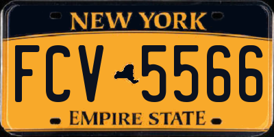 NY license plate FCV5566