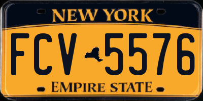 NY license plate FCV5576