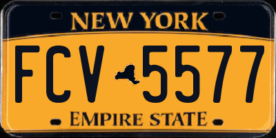 NY license plate FCV5577