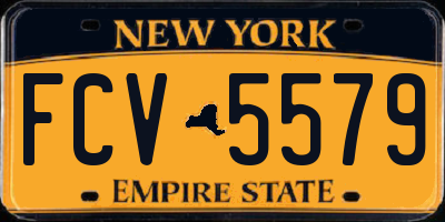 NY license plate FCV5579
