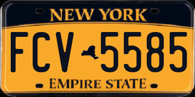 NY license plate FCV5585