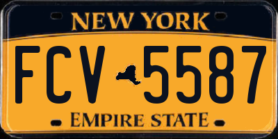 NY license plate FCV5587