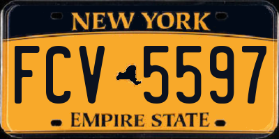 NY license plate FCV5597