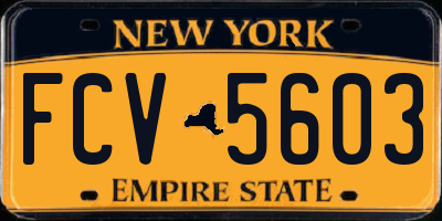 NY license plate FCV5603
