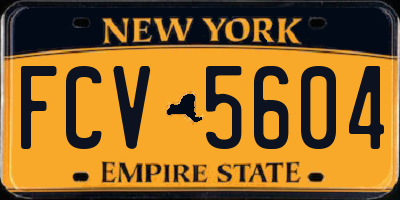 NY license plate FCV5604