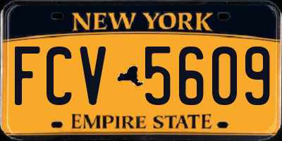 NY license plate FCV5609