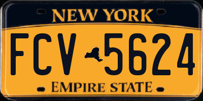 NY license plate FCV5624