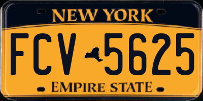 NY license plate FCV5625