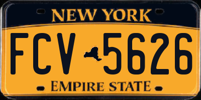 NY license plate FCV5626