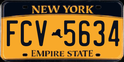 NY license plate FCV5634