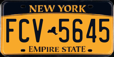 NY license plate FCV5645