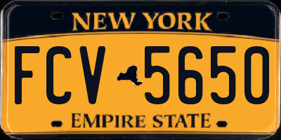 NY license plate FCV5650