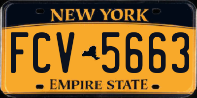 NY license plate FCV5663