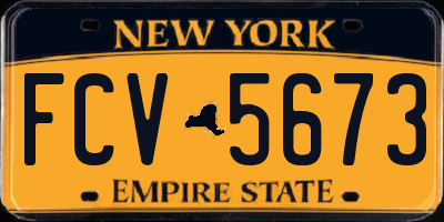 NY license plate FCV5673