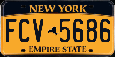 NY license plate FCV5686