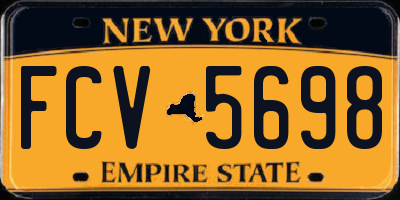 NY license plate FCV5698