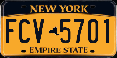 NY license plate FCV5701