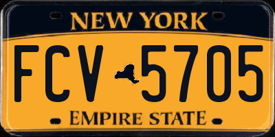 NY license plate FCV5705